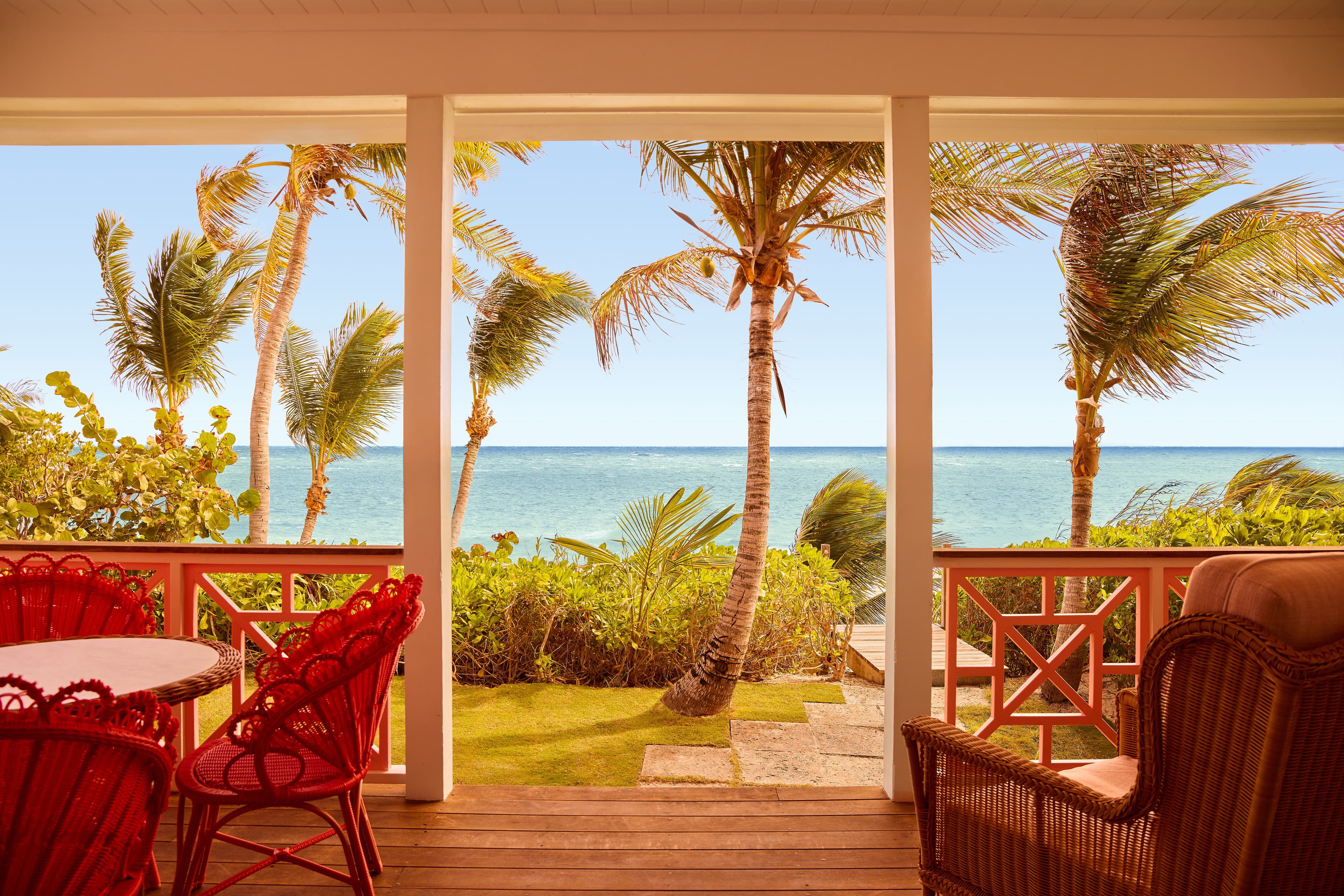 back porch looking out over ocean